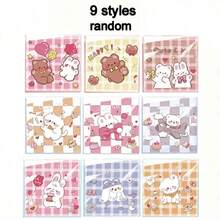 50pcs Randomly Packed Transparent Cute Cartoon Nougat Self-Adhesive Snowflake Crisp Packaging Cookies Back-To-School Season Children's Birthday Gifts - Multicolor - View 2