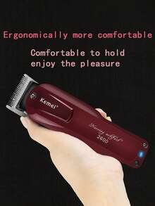 Kemei KM-2600 Professional Men's Hair Clipper, USB Rechargeable Cordless Trimmer, Pomade Hair Trimmer, Comes With 4 Guide Combs, Suitable For Professional Barbers And Stylists, Also Great For Home Use, Halloween And Christmas Gift - View 6