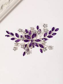 1pc Women's Luxury Pearl Crystal Rhinestone Heavy Work Hair Comb Bridal Updo Hair Accessory - Multicolor - View 5