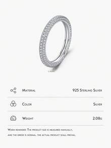 MODIAN New 925 Sterling Silver Luxury Eternity Band Rings For Women Sparkling Clear CZ Wedding Engagement Band Fine Jewelry - Silver - View 3
