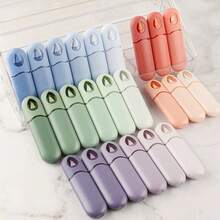 6pcs Gradient Color Highly Attractive New Correction Tape, Anti-Slip Anti-Breakage Student-Specific Correction Tape, Pen-Style Integrated Correction Tape, Water Drop Shape, Rounded Design, 4 Colors Available - Gradient Color - View 6