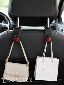 1/2件可愛甲蟲造型汽車座椅掛鉤，隱藏式座椅背掛鉤，創意多功能掛鉤，女性汽車內飾配件，汽車配件 - A - 查看 1