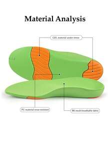 1 Pair Green Arch Support Full Length Breathable Non-Stuffy Resilient Anti-Torsion Sports Outdoor Insoles - Green - View 4