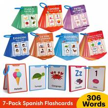 Lachilly Spanish Language Learning Flashcards 7 Themes Fruits Vegetables Food Animals Daily Activities Etc. Preschool Kindergarten Education Learning Cards Spanish Language Learning Materials - Multicolor - View 3