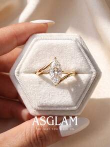1pc Multi-Function Horse Eye Ring, Suitable For Girls' Daily Wear, Wedding Ceremony, Gift For Girlfriend - Torsional Arm Four-claw Horse Eye - View 5