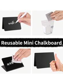 10pcs Mini Chalkboard Signs With Liquid Chalk Pens, For Baby Baptism Decoration - Small Tabletop Food Labels, Gender Reveal Party Baby Shower - Multicolor - View 3