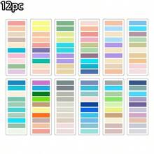 10/12/18pcs Multi-Color Solid Morandi Macaron Index Tabs, Transparent Convenient Page Divider Labels, Waterproof PET Fluorescent Indicator Stickers, For Books, Notebooks, Planners, Marking, Suitable For Boys, Girls, Students, Office, Reading, Stationery, Gift, Learning Reward - one-size - View 12