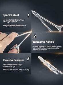 Gunting Kutikula Baja Tahan Karat Presisi - Penghapus Kutikula Ultra Tajam, Desain Ergonomis, Terbuat dari Baja Tahan Karat. Cocok untuk Penggunaan di Rumah, Salon, dan Alat Perawatan Kuku Profesional Portabel. - A - View 6