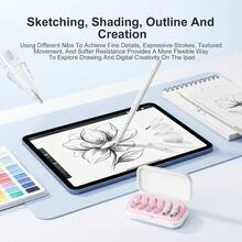 Replacement Tips For Apple Pencil Pro/3rd/2nd/1st Generation, With Storage Box, Precise Control Wear-Resistant Tips, Compatible With IPad Pencil Accessories - Multicolor - View 11