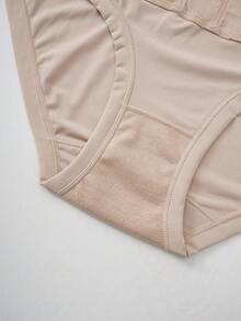 4pcs Women High Waist Shaping Panties, Striped Lifting Mesh Waist Shaping Shorts, Slimming Tummy Control Underwear Briefs - Multicolor - View 5