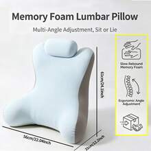 Bantal Sandaran Punggung Busa Memori, Cocok untuk Membaca di Tempat Tidur, Desain Ergonomis, Bantal Kursi Penopang Punggung Tinggi, Bantal Sandaran Punggung dan Pinggang dengan Sandaran Lengan, Bantal Kursi Sandaran Punggung Tempat Tidur, Kursi Santai, Cocok untuk Bermain Game, Membaca, Bermain Ponsel, Bekerja dan Bersantai, Hadiah Halloween, Natal - A - View 8