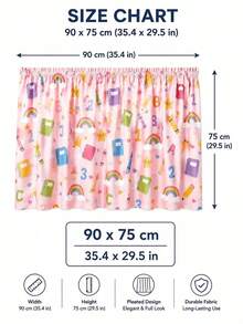 1pc Pink Back To School Rainbow Stationery Desk Skirt, Letter Number Crayon Star Learning Theme Tablecloth, Suitable For Teacher Desk, Classroom Storage Cabinet, Shoe Rack, Party Decoration - Multicolor - View 13
