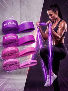Elastic Resistance Loop Band, 4 Assorted Tension Levels Pull Up Assist Workout Band For Yoga Pilates Home Strength Training - Multicolor - View 2