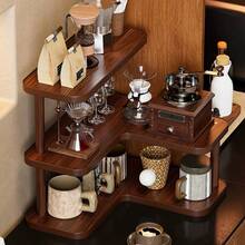 3-Tier L-Shaped Bamboo Corner Storage Rack, Multi-Functional Space-Saving Desktop Organizer, Sturdy Freestanding Display Stand, Suitable For Office Supplies, Tea Set, Spice Jars, Small Items, Ideal For Home Kitchen Bedroom, Vertical Storage Shelf - Multicolor - View 7
