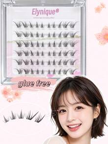 60pcs Lightweight Natural Cat Eye Cluster False Eyelashes, Soft & Fine Single Cluster Lashes, Transparent Lash Stem, Natural Look DIY Cluster Lashes, Suitable For Daily Makeup - View 8