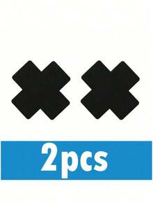2/20 Pcs Black Cross Shaped Self-Adhesive Satin Disposable Nipple Cover Stickers For Women, Suitable For Strapless Clothes - Black - View 8