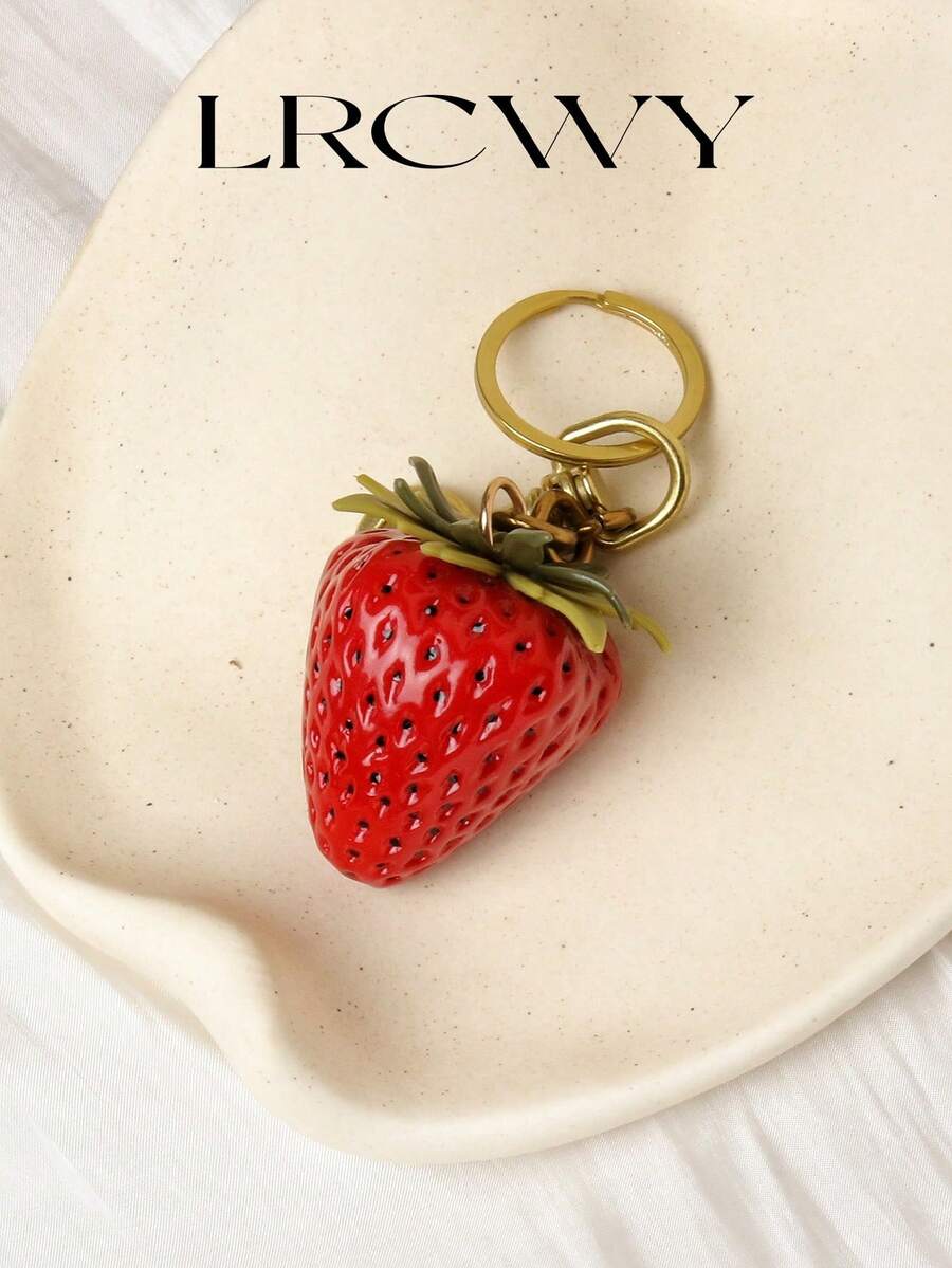 Women's Bag Charm Strawberry Artificial Cute Fashion Fresh Minimalist Versatile Red,Key Rings - Red - View 1