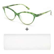 1pc Small Frame Cat Eye Reading Glasses, Leopard Print Design, Equipped With High-Quality Spring Hinges, Suitable For Women's Daily Reading Wear, Comes With High-Quality Eyeglass Storage Case - White - View 14