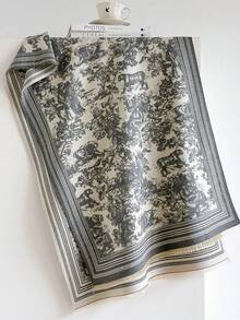 1pc Jungle Animal Scene Jacquard Thick Scarf 65*190cm, Polyester Wool Blend, Fall Winter Shawl For Travel Party Outing, Wear As Scarf Shawl Head Wrap - Multicolor - View 11