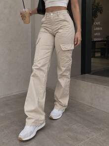 Women Pants - Beige - View 3