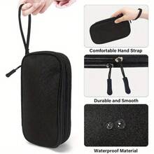 1PC Portable Black Electronic Storage Bag With Mesh Compartments, Organizes Data Cables, Chargers, Power Banks, USB Drives, Hard Drives, Earphones, Game Accessories, Digital Gadgets - Black - View 6