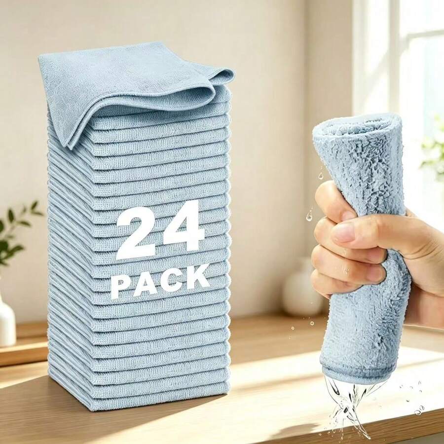 Microfiber Washcloths Towel And Face Cloths Pack Of 24/4/8/12, 12" X 12" Highly Absorbent And Soft Face Towels Wash Cloths For Bathroom, Gym, Hotel And Spa, Fast Drying Multi-Purpose Cleaning Cloth - Multicolor - View 1