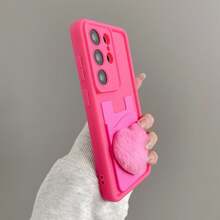1 Set, Multiple Options Pattern Self-Adhesive Card Holder And Phone Case, Compatible With IPhone16 11, IPhone13, IPhone15 12, 14, 15, 16, 17 18 Pro, Pro Max And Plus. - Magenta + Card Holder - View 2