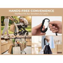2PCS Nordic-Style Multi-Purpose Car Hook, Carabiner With Soft Sponge Handle, Heavy-Duty Universal Hook For Stroller, Pram, Shopping Cart, Hanging Bags, Groceries, Reduce Hand Strain, Portable, Space Saving, Easy Install, Mother's Day Gift - Multicolor - View 4