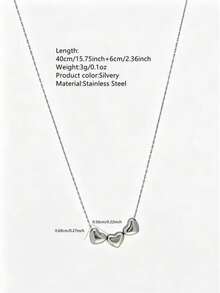1pc Minimalist Style Stainless Steel Heart Shaped Pendant Necklace For Women Suitable For Daily Wear - RT18XL - View 15