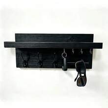 12 Inch Wooden Key Rack With Mail & Sunglass Holder, Room Decor, Bedroom Decor For Bedroom Kitchen Bathroom, Wall‑Mounted Entryway Organizer With Multiple Hooks, Versatile Home Deccor For Wall Storage Decoration - View 13
