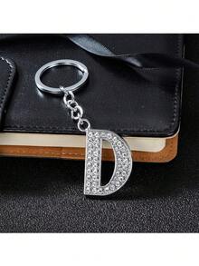 A-Z Initial Letter Keychain, Shiny Crystal Key Ring For Women, Best Friend Gift, Birthday Gift - Silver - View 20