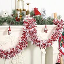 4pcs 2m Christmas Snowflake Sequin Ruffle Ribbon, Christmas Tree Decoration, Christmas Table Decoration, Christmas Stair Railing Decoration, Christmas Party Decoration, DIY Christmas Gift Basket Decoration, Christmas Chair Back Decoration - Multicolor - View 7