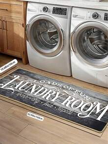 1pc Retro English Logo Design Pattern Kitchen Mat, Made Of 0.6mm Crystal Velvet Material, Suitable For Corridors, Bathrooms, Living Rooms, Outdoor Door Mats, And Toilets. Available Year-Round And Appropriate For Various Festivals. - Multicolor - View 10
