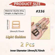 SinHo 2Pcs Pinless Tri-Glide Buckle Alloy, No Needle Rectangle Loop, Hang Plated Belt Adjuster, Webbing Slider, High Quality Hardware For Bag Accessories - Multicolor - View 22