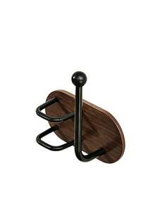 1/2pcs No-Drill Wall-Mounted Hair Tool Storage Rack, Wooden Bathroom Organizer Shelf, Practical Storage And Bathroom Decor, Suitable For Combs, Hair Clips And Hair Ties, Space-Saving - Multicolor - View 8