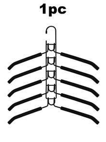 5 Packs Heavy-Duty Space-Saving Hangers, 5-In-1 Multi-Layer Design With Non-Slip Foam Pads, Polished Finish, Multi-Functional Clothes Hanging Rack, Space-Saving Clothes Hanger, For Coats, Sweaters, Suits, And T-Shirts, Hangers For Clothes - Multicolor - View 12