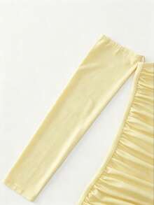 Elegant French Style Solid Color Asymmetrical/Asymmetrical Design Women's Party Dress For Spring And Autumn - Yellow - View 5