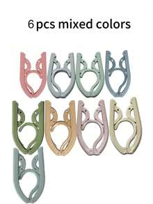 12pcs Foldable Travel Clothes Hanger, Space-Saving Non-Slip Bra Drying Rack, Portable Pocket-Sized Clothing Hooks For Travel And Home Use - Multicolor - View 9