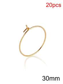 20pcs Stainless Steel Large Hoop Earrings, DIY Earring Jewelry Making Accessories Materials - Yellow Gold - View 12