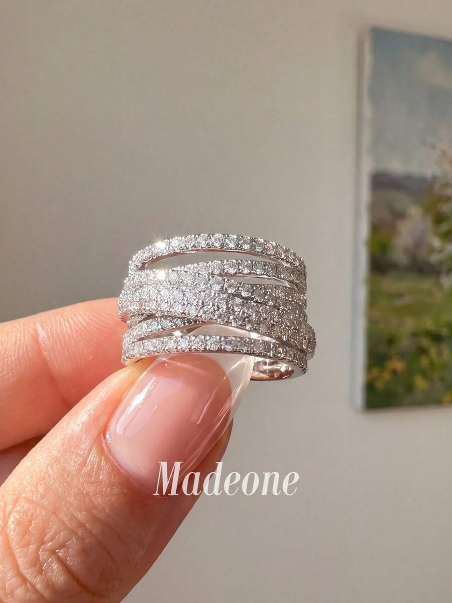 MADEONE 1件復古線條繞圈戒指，中性款，適合日常配戴，派對飾品，高品質戒指珠寶禮物