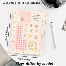 Floral, Plaid, Striped, Bow Pattern Painted Effect Tablet Protective Case, Built-In Pen Slot, With Stand, Suitable For Honor 8/9/10/X8/X8A/X9/X8Pro/X9Pro And Other Models/ MatePad Se 11 Inch/MatePad 11 Inch/11.5 Inch, MatePad Pro/, Apple 10th/11th Gen 2025 (A16), Galaxy Tab A7/A9 And Other Popular Models - Multicolor - View 2