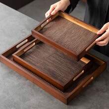 Chinese Style Black Walnut Solid Wood Tray, Breakfast Tray, Suitable For Stationery, Housewarming Party, Party Decoration, Gathering, Outdoor Camping And Gift Giving - Brown - View 5