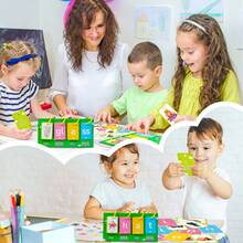 Consonant & Vowel Combination Pronunciation Flash Cards, Double Letter Combination Word Building Learning Cards, Early Literacy Education Toy For Children Aged 3-6 - Multicolor - View 9