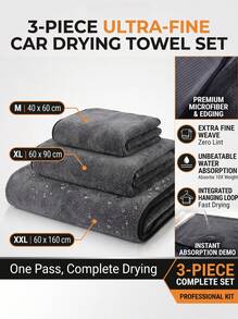 YITUMU 1 buah Handuk Cuci Mobil Mikrofiber - Handuk Pengering Mobil Ekstra Besar, Lembut, Sangat Menyerap, Cepat Kering, Tidak Rontok, Tidak Menggores - Hitam - View 16