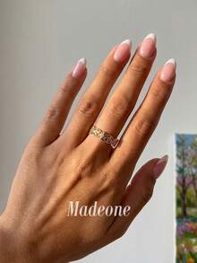MADEONE 1pc Vintage Royal Style Ring, Women's Jewelry, Couple Date Decoration, Ball Gift - Gold - View 4