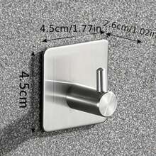 4pcs, 304 Stainless Steel Hooks, Wall Hooks, No Drilling Required, Suitable For Bathroom, Kitchen - View 3