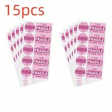 100pcs/10sheets Pink Fragile Stickers, Labeled "Caution" And "Thank You", With Permanent Adhesive, Suitable For Moving, Shipping, Packaging And Other Scenarios. Size 3"X2", School Supplies Category. - Cartoon - View 12