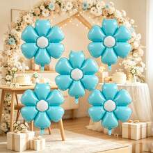 5pcs 18-Inch Dopamine Blue Daisy Party Decoration Aluminum Foil Balloon Set Suitable For Spring Outdoor Party - View 2