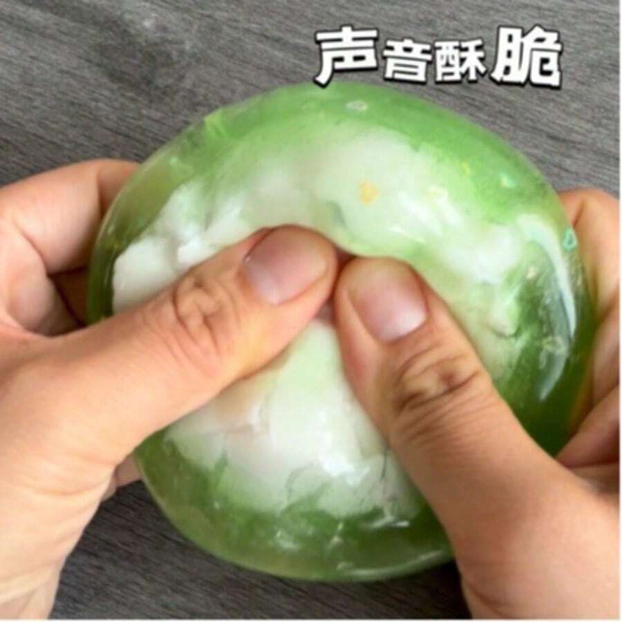 Green Grape Crispy Shell Handmade Squeeze Play Ball, Crispy Crunch Sound, Hand‑Crafted Malleable Toy Ball, Cute Desktop Ornament, Lovely Gift For Boys & Girls - Multicolor - View 1