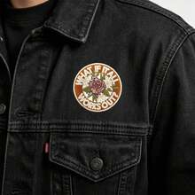 A Vintage Rose Floral Round Embroidered Patch With The Message "Everything Will Be Alright" - A Motivational DIY Clothing And Backpack Patch. Iron-On Patch Available. - A - View 5